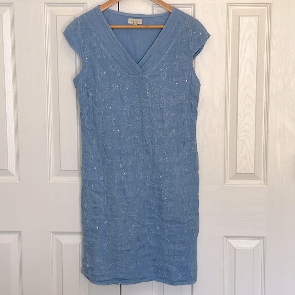 Lina Tomei 100% Linen Dress Size Small